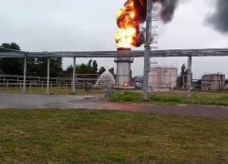 В Краснодаре произошел пожар в районе нефтебазы